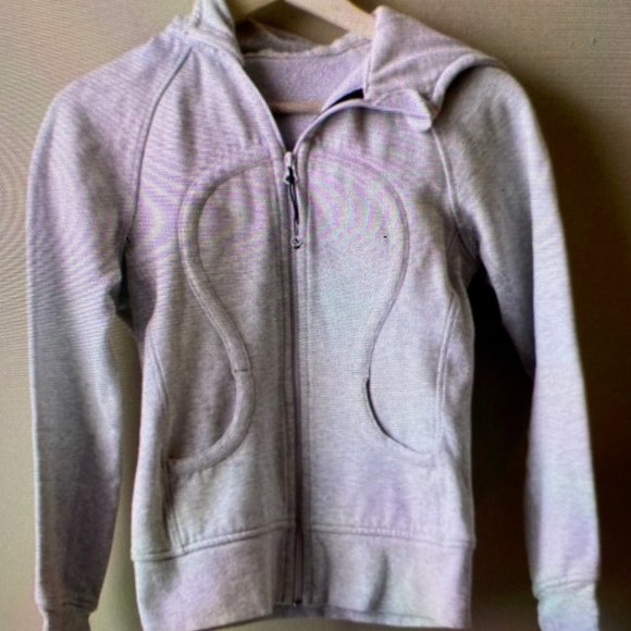 lululemon scuba hoddie light grey sizes 4 - Picture 1 of 4